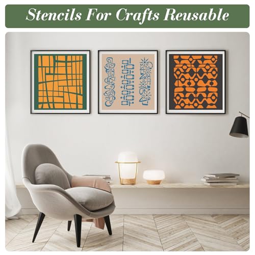 Geometric Texture Stencils for Crafts Reusable 16Pcs Stencils(10X8 Inch) - color: Texture 1