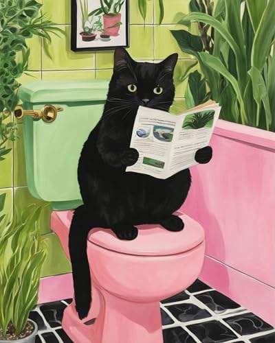 Diamond Art Kits for Adults,Black Cat Diamond Painting Kits 12x16in | Diamond Painting Kit - Sparkling Full Drill Design Perfect for Home Decor, Holiday Gifting, And Relaxing Crafting 12x16inch - color: DP03007