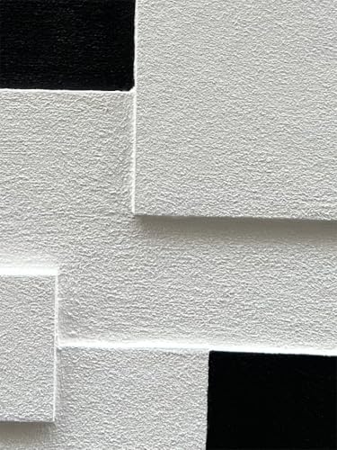 Art Hand-Painted Modern Minimalist Black and White Abstract Art Oil Painting Canvas Wall Deco Art Painting 40x28 inches - color: Yi104