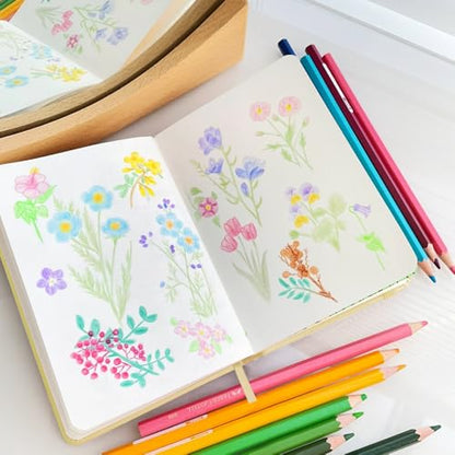 5.7x4.1" Hardcover Mixed Media sketchbook,Pocket Junk Journal Supplies - color: PU Cover-5.7x4.1in-Yellow