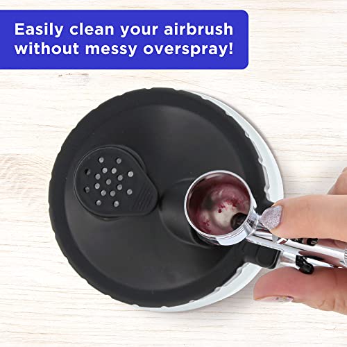 Master Airbrush 13 Piece Airbrush Cleaning Kit - Glass Cleaning Pot Jar with Holder, 5 pc Cleaning Needles, 5 pc Cleaning Brushes, 1 Wash Needle, & How to Link Card - size: 9 Ounce
