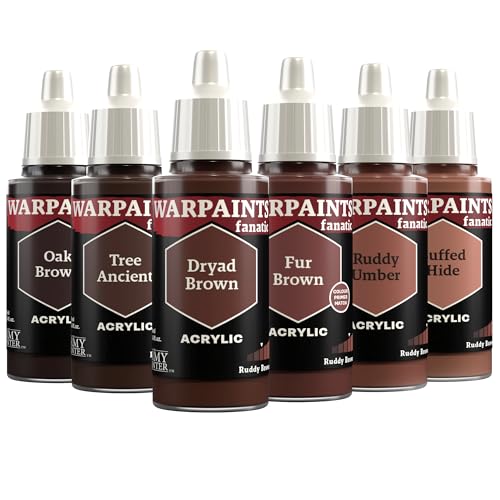 The Army Painter, Warpaints Fanatic Flexible Triad: Ruddy Browns 6x18ml | Quality Acrylic Miniature Hobby Model Paint Set for Dnd & Warhammer 40K Figures - color: Flexible Triad: Ruddy Browns