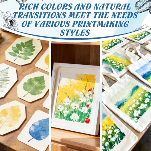 Block Printing Ink Set, 6 Colors Water Soluble Ink, 60ml Each