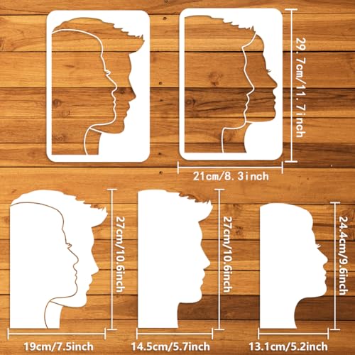 FINGERINSPIRE 2 Pcs Man and Woman Faces Painting Stencil 8.3x11.7inch Reusable Boy Girl Pattern Drawing Template DIY Human Silhouette Deoration Stencil for Painting on Wood Wall Fabric Furniture - color: Man and Woman Faces