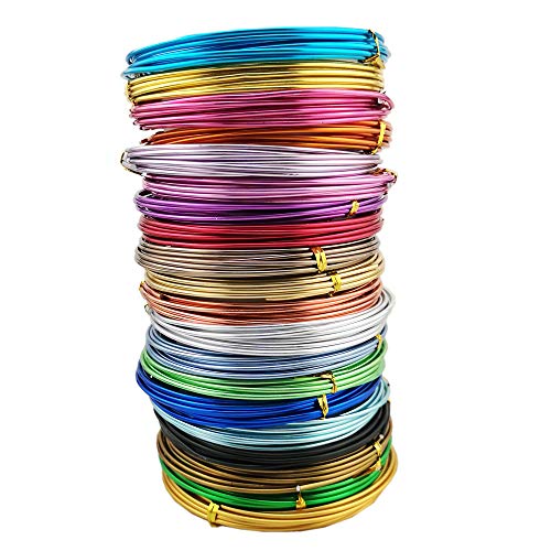 INSPIRELLE 12 Guage Aluminum Craft Wire 20 Colors Bendable Metal Wire - size: 12 Guage (2.0mm)