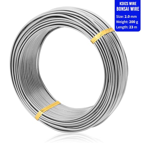 Bonsai Training Aluminum Wire, 2.0mm 12 Gauge Silvery 200g, Bendable Anodized Craft Wire, Flexible Armature Wire for Bonsai Tree Shaping, DIY Handcraft and Model Making(Silvery-2.0) - color: Silver, size: 12 Gauge