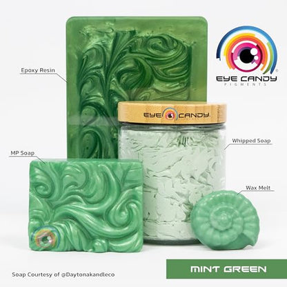 Eye Candy Pigments Premium Green Mica Powder - Mint Green (50gr) - for Epoxy, Resin, Soap, Paint, Woodworking, Acrylic Pouring, Bath Bombs, Fishing Lures - DIY Arts and Crafts Additive - color: Mint Green