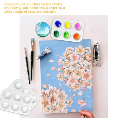 100PCS Paint Tray Palettes Plastic Paint Pallets Watercolor Palette Painting Tray for Painting Party, DIY Craft and Art Painting