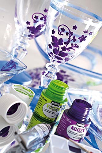 Pebeo Vitrea 160, Glossy Glass Paint, 45 ml Bottle - Amaranthine - color: Amaranthine