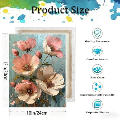 Paint by Numbers Kit for Adults,Flower DIY Paint by Number With Frame - color: MT6172