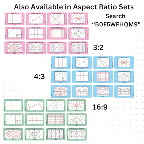 Fibonacci Golden Spiral Directors Viewfinder Card | Australian Designed and Made; Artist Viewfinder for Drawing and Photography; 3:2, 4:3 and 16:9 - size: Fibonacci Spiral