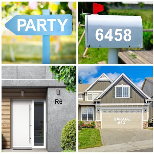 SATINIOR 12 Inch Large Letter Stencils and Numbers, 36 Pcs Reusable Alphabet Stencils Plastic Numbers Templates Craft for Wood Wall Fabric Signage Chalkboard Painting DIY Projects (Standard) - size: 12 Inch, style: Standard