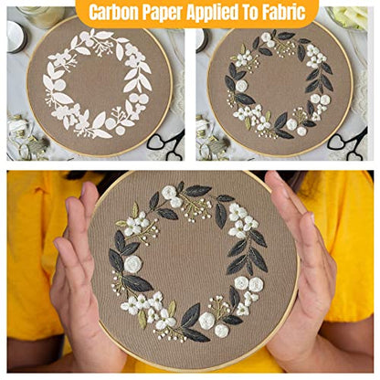 PSLER White Carbon Paper for Tracing - 30pcs Graphite Transfer Paper, A4 | Use with Tracing Paper, Carbon Copy Paper for Drawing Patterns on Wood, Canvas, Fabric, Artist Lettering & Sketching - color: white