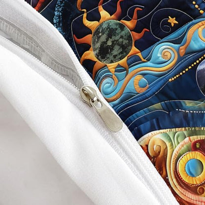 AILONEN Space Galaxy Duvet Cover Set King Size,Boho Sun Planet Bedding Set Cartoon Kids Quilt Cover with 2 Pillowcases,Soft 3-Piece Exotic Themed for Boys Girls - color: Sun and Moon16, size: King