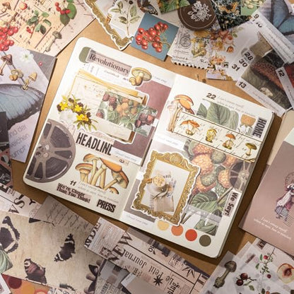 YagCu Scrapbook Kit for Beginners, Aesthetic Junk Journal Supplies, Scrapbooking and Journaling Materials, Bullet Journals Stationery, Planner DIY Arts Craft Paper, Women Adults - color: Plant