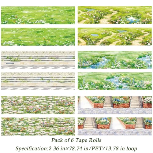 PET Tape Stickers for Scrapbooking Supplies,Nature Journal Stickers for DIY - color: Song