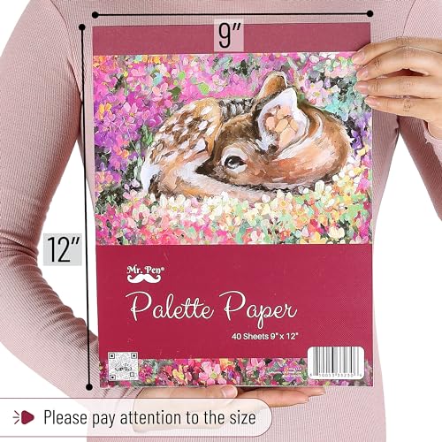 Mr. Pen- Disposable Paint Palette Paper Paint Pad, 9"x12", 40 Sheets - size: 9" x 12", 2 Pack