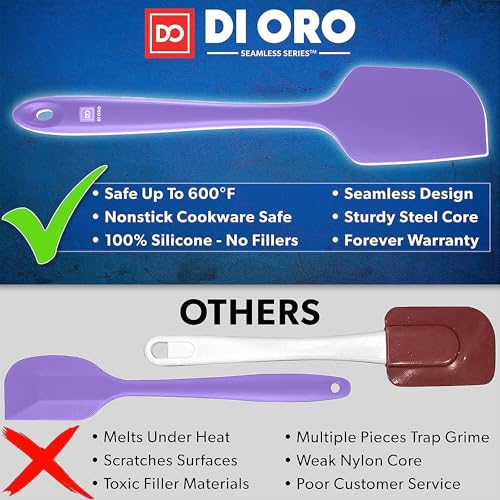 DI ORO Silicone Spatula Set - 600F Heat Resistant, 5-Pc Lavender - color: Lavender