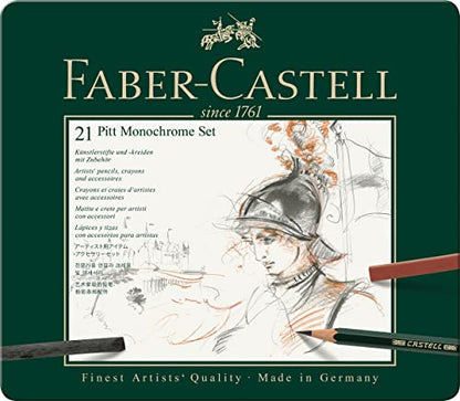 Faber-Castel 21 Piece Pitt Monochrome Tin Set - size: 21 Piece