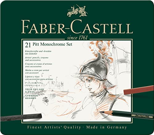 Faber-Castel 21 Piece Pitt Monochrome Tin Set - size: 21 Piece