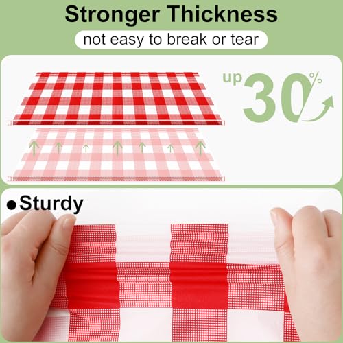 misaya 4 Packs 54 x 78 Inch Buffalo Disposable Table Cloth, Waterproof Plastic Tablecloth, Rectangle Red and White Checkered Table Covers for Picnic, Birthday, Party, Back to School - color: Red and White, size: 54" X 78"