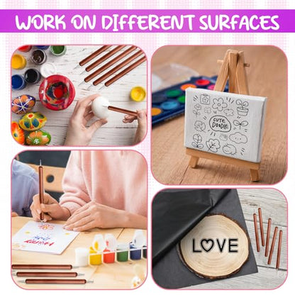 20Pcs Dotting Tools for Painting,Wooden Embossing Tools Tracing Stylus for Transfer Paper Drawing Paper - color: Mahogany Color