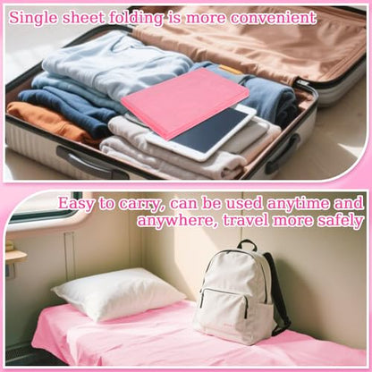 MAQIHAN 18PCS Massage Table Sheets - Pink Waterproof Disposable Bed Sheets - color: 18pcs pink
