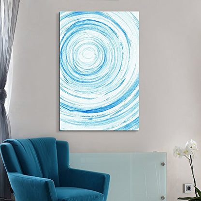 wall26 Canvas Wall Art - Abstract Blue Circles - Giclee Print Gallery Wrap Modern Home Art Ready to Hang - 12x18 inches - color: Artwork - 16, size: 18"L x 12"W