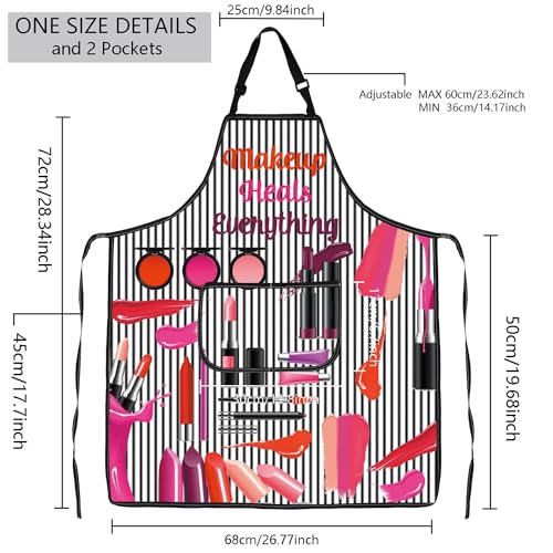 MBMSO Makeup Artist Aprons with Pockets Makeup Apron for Artist Esthetician Gift Cosmetology Student Gift Aprons - color: Makeup Heal Apron