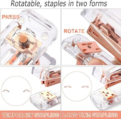 Gawsey Rose Gold Desk Organizers and Accessories with Desk Organizer 360° Rotating Pen Holder and Office Supplies, Cute Stationery Supplies Set - color: B-Rose Gold