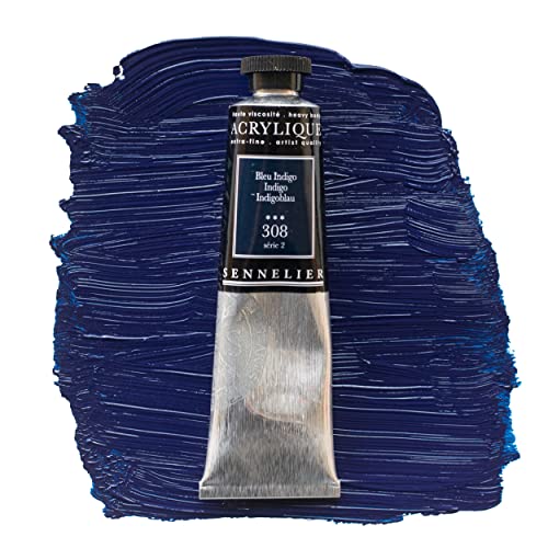 Sennelier Extra-Fine Artists' Acrylic, 60ml, Indigo S2, 2.02 Fl Oz (Pack of 1) - color: Indigo S2, size: 2 Fl Oz (Pack of 1)