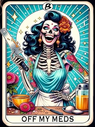 5D Skull Skeleton Chef Diamond Art kits for Adults Beginners 12x 16Inch - color: JK996-1