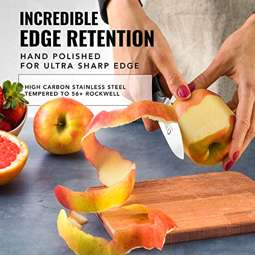 Cutluxe Kitchen Knives, 5-Piece Chef Knife Set – Razor Sharp German Steel | Full Tang Ergonomic Handles, Professional Blades – Artisan Series, Forged High Carbon - size: 5 Pcs Knife Set without Block