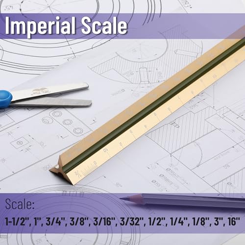 Mr. Pen- Architectural Scale Ruler, 12 inch, Gold - color: Gold, size: 1 Pack