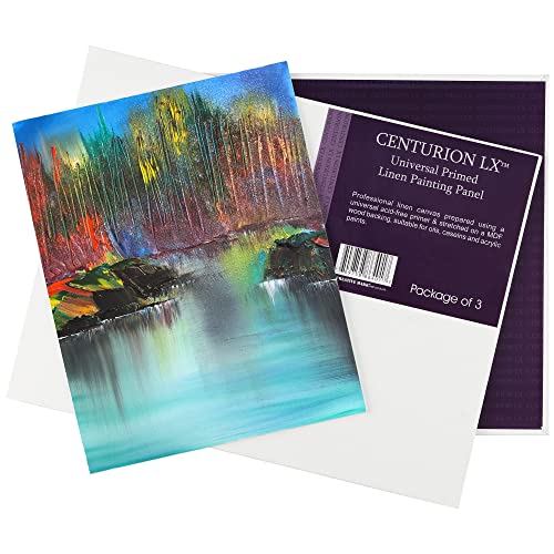 Centurion All-Media Primed Linen Panels - 10x20 3 Pack - 11oz Universal Primed Canvas Boards for Painting, Mounted on MDF Wood, Non-Warping, Ideal for Artists, Professionals, and Painters - size: 10"x20"