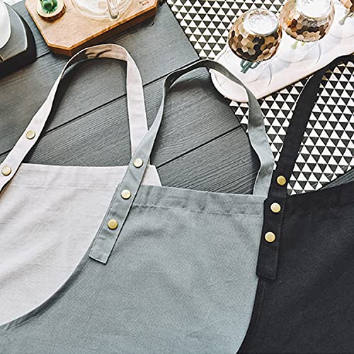 Art & Kitchen Apron for Painting Pottery Cooking, Waterproof | Apron for Men Women with Pockets, Adjustable Snap Strap, Canvas Cotton, Smock Bib Apron for Artist Ceramics Chef, Green - color: Black
