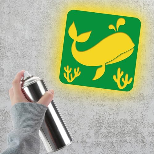 36pcs Ocean Animal Drawing Stencils for Kids 8 Inch Sidewalk Chalk Stencils Painting Large Washable Reusable Sea Animal Themed Primary Shape Template for Kids Toddlers Preschool - style: Ocean Animal