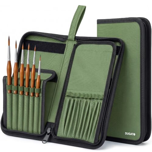 DUGATO Short Brush Holder & Organizer, Canvas Case 5.4 x 10.7 in, Green - color: Green, size: Medium 5.4x10.7 inches