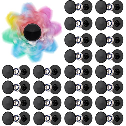 NiArt Fidget Spinner Bearings with Caps 24 Pack, Chrome Steel DIY Set | Sealed Bearing Design Keeps Dust Out for Smooth Precision Spinning, Ideal for Resin Casting Projects, Stress Relief - size: ONLY 24 BLACK Cap Bearings