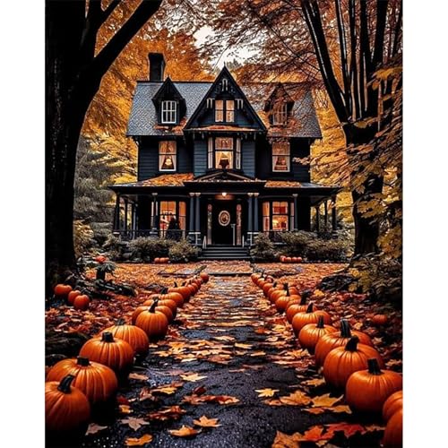 Landscape Paint by Number for Adults, Halloween Paint by Numbers for Adults - color: MT13258