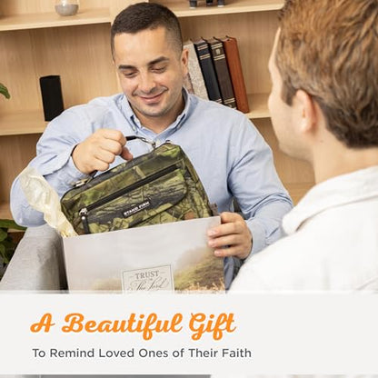 Christian Art Gifts Stand Firm Oak Moss Camo Poly-Canvas Organizer Bible Cover - 1 Corinthians 16:13, Medium - size: Medium
