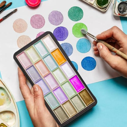 20Pcs Watercolor Full Pans Empty with Magnetic Stripe,Plastic Palette Tins - color: 20 Full Pans
