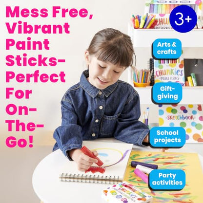 Ooly Chunkies Easy Grip Tempera Paint Sticks for Kids, Set of 6 - Neon - color: Neon