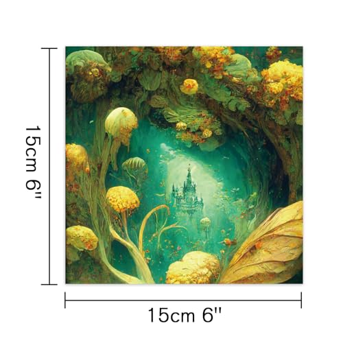 Scrapbook Paper, 24 Sheets 6"×6" 160gsm Single-Sided Patterned Cardstock - color: 24 sheets-underwater castle
