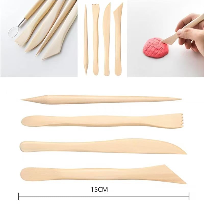 42PCS Pottery Tools Set – Clay Sculpting & Carving Tools Kit with Storage Roll Bag, Multi-Function for Air Dry Clay/Polymer Clay, Ideal for Beginners, Hobbyists & Artists