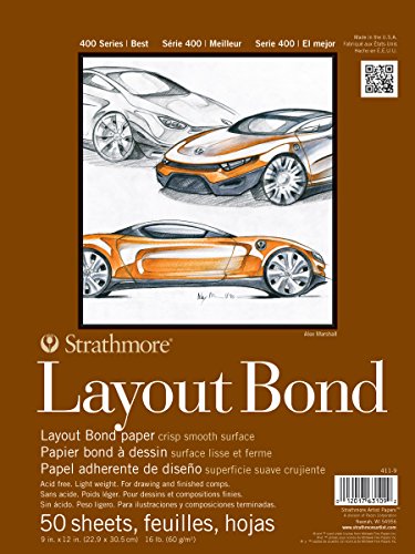 Strathmore (411-9 400 Series Layout Bond Pad,White , 9"x12", 50 Sheets - size: 9x12