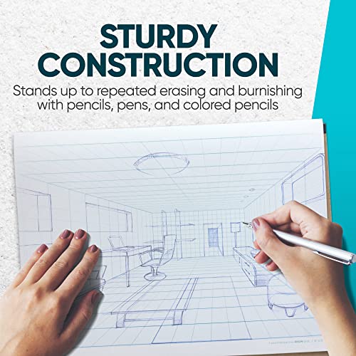 Koala Tools | Drawing Perspective (1 and 2-Point) Large Sketch Pad (1 Point - 9 x 12) - size: 1 Point - 9 x 12