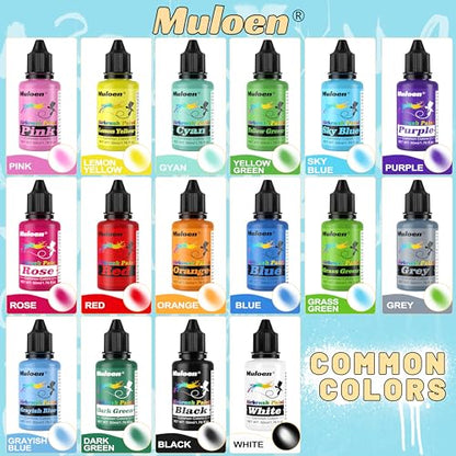 Airbrush Paint Set - 24 Colors x 50ml Airbrush Paint with 2 Cleaning Brush, Ready to Spray, Water Based Acrylic Air Brush Paint Kit for Artists and Beginners - color: 24 Colors