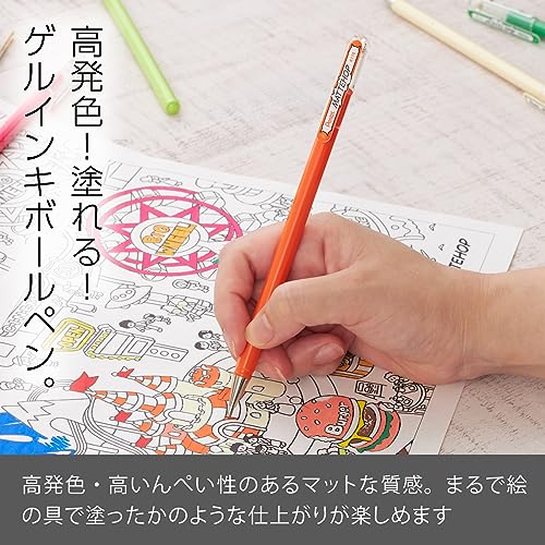 Pentel Color Ballpoint Pen, Matte Hop, Orange, 10 Count K110-VF - color: orange