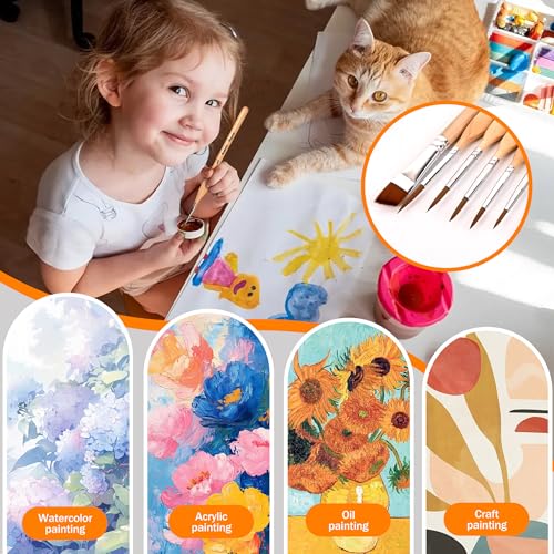 Miniature Brush Dry Brushes, Aoartix 15 Pcs Model Paintbrush Set | Small Brushes for Acrylic, Watercolor, Face,Figurine, Oil, Models & Craft Painting Supplies, Paint by Numbers Kit for Adults - color: Wood